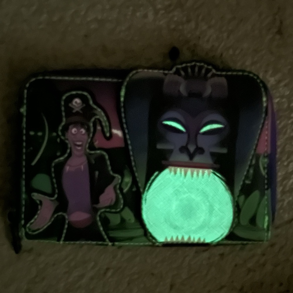 LOUNGEFLY Disney Princess and the Frog Dr Facilier Glow Zip Wallet Villain - Picture 2 of 9